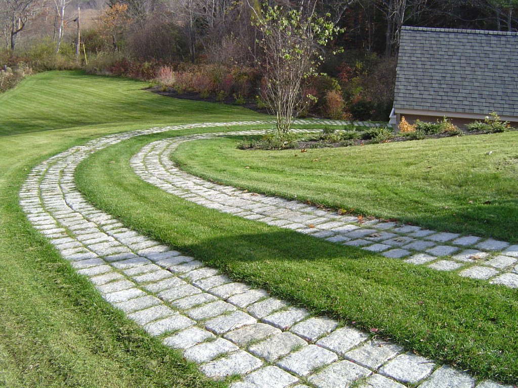 Walkway and mowing